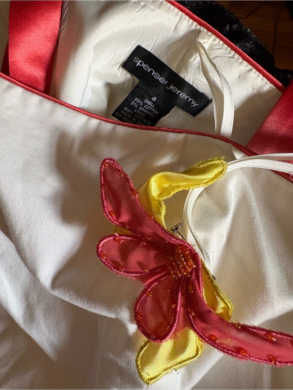 Spenser Jeremy White Dress with Orange  & Yellow Floral Design size 4